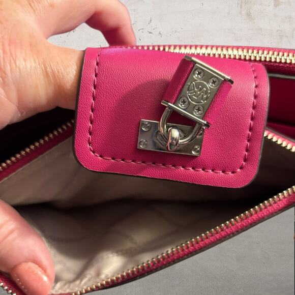 MICHAEL KORS Ruby Small Double-Zip Saffiano Leather Crossbody Bag in Pink - Picture 11 of 13